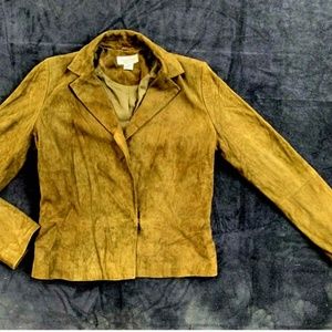 Brooks Bro’s vintage dark olive/loden green lamb skin suede blazer-10